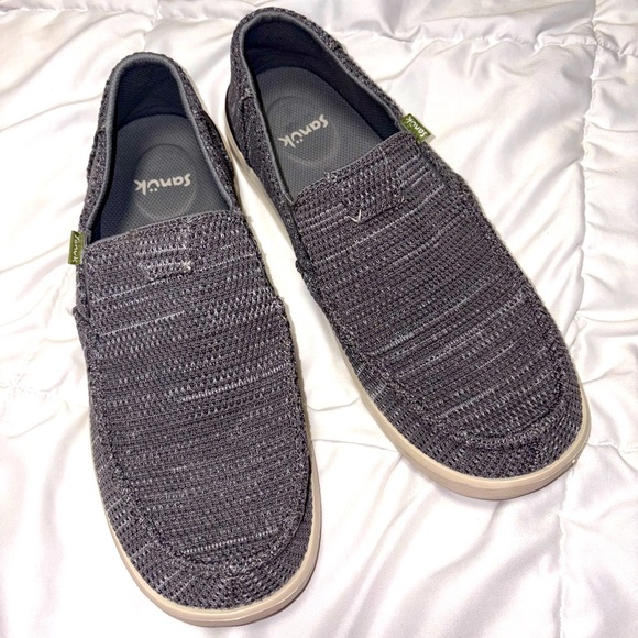 Sanuk Vagabond Tripper Mesh Charcoal Slip On Shoe Size 12 UK 11 EUR 45 - Picture 1 of 6